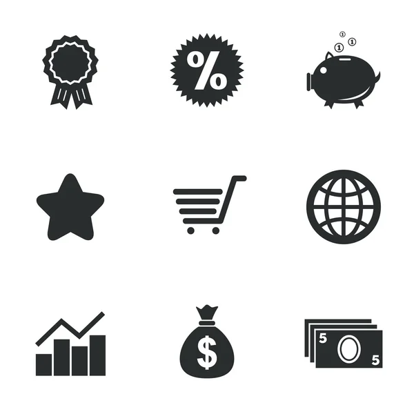 Compras online, e-commerce e ícones de negócios . —  Vetores de Stock