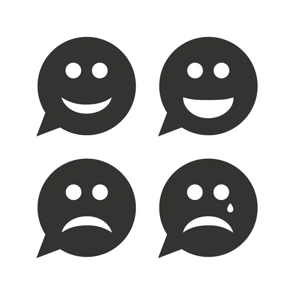 Discours bulle sourire icônes visage . — Image vectorielle