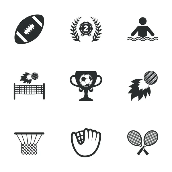 Sport spelletjes, fitness pictogrammen — Stockvector