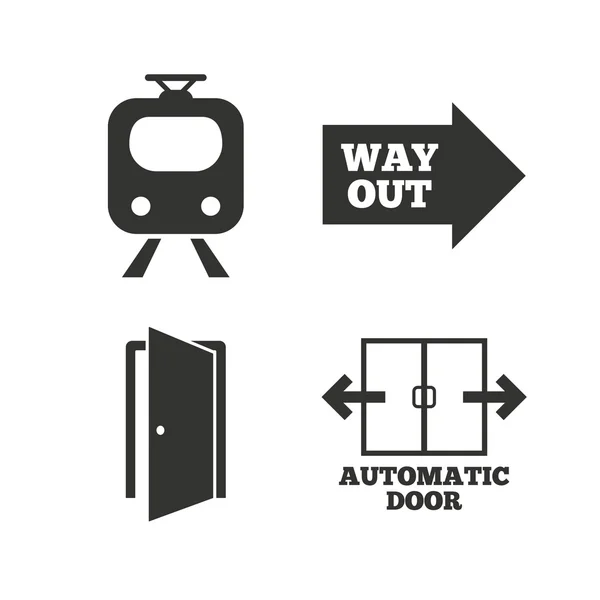 Train railway icons — Stock Vector