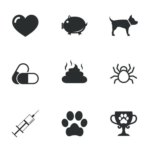Veterinär, husdjur ikoner. — Stock vektor