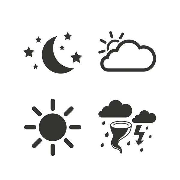 Cloud en zon pictogrammen — Stockvector