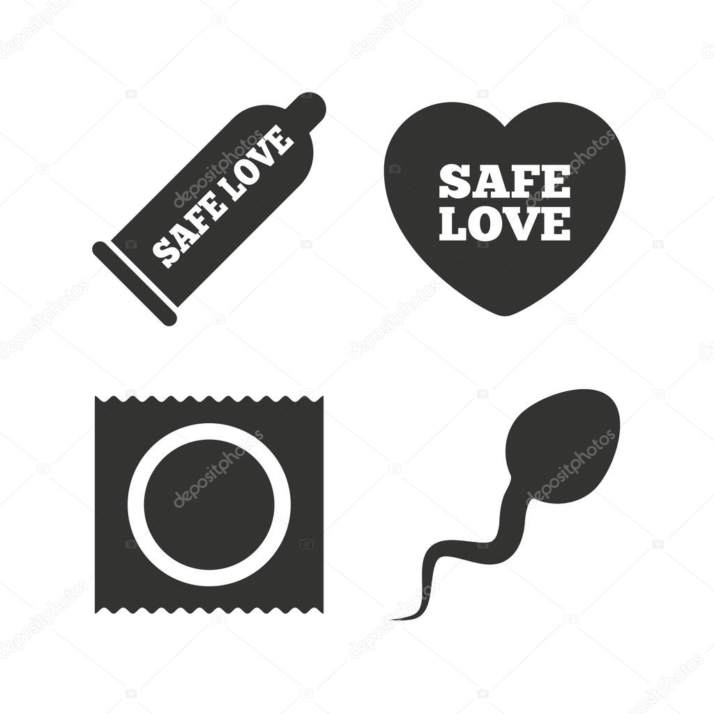 Safe sex love icons.