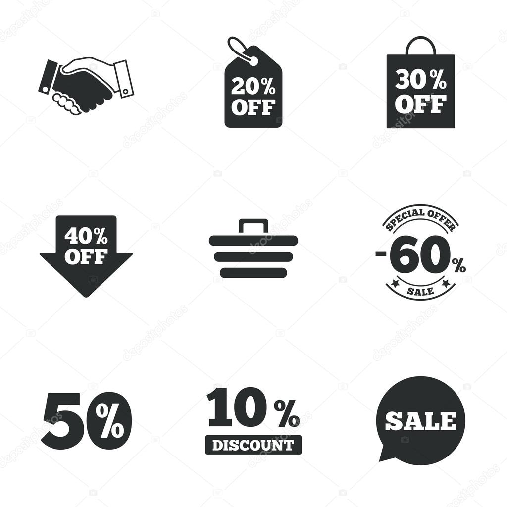 Sale discounts icons