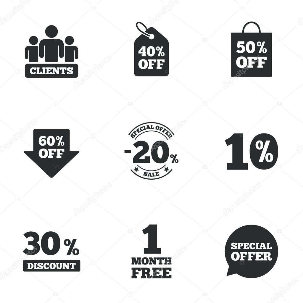 Sale discounts icons