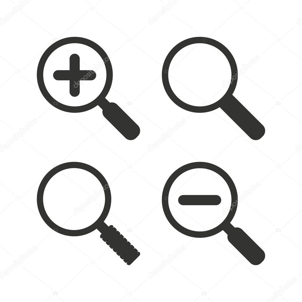 Magnifier glass icons.