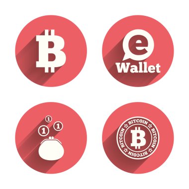 Bitcoin simgeler. Elektronik cüzdan sembolü.