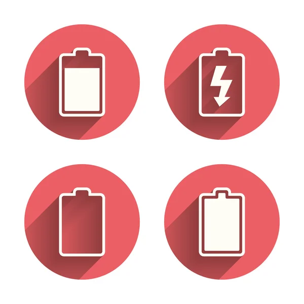 Icone di ricarica batteria . — Vettoriale Stock