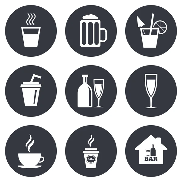 Cocktail, beer icons. — Stock Vector