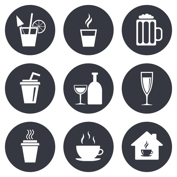 Thé, café et bière icônes . — Image vectorielle