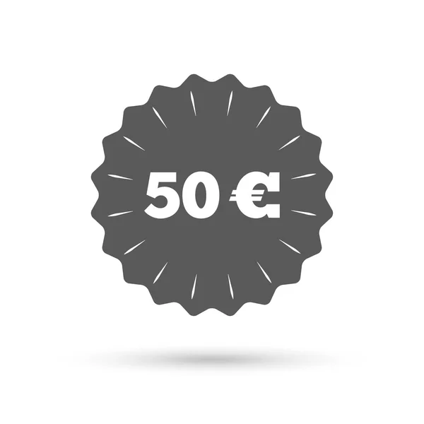 Ikona podepsat 50 euro. — Stockový vektor