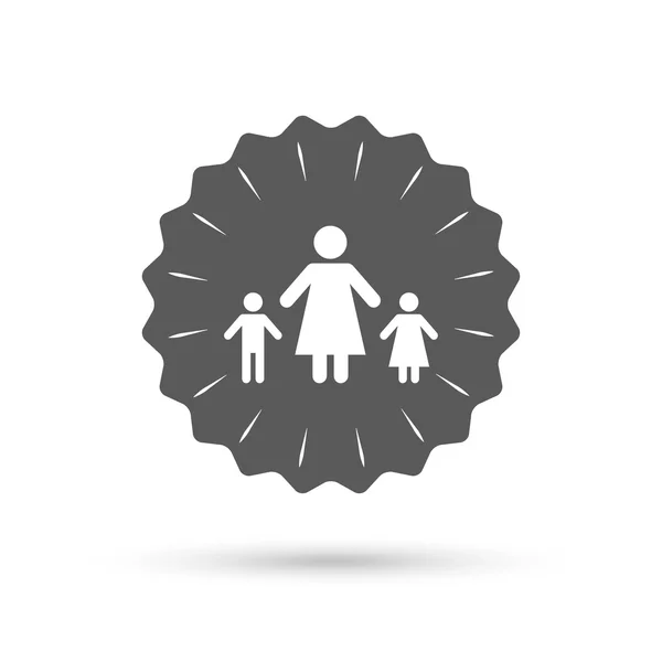 Familia monoparental con dos hijos — Vector de stock