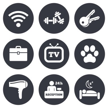 Otel, Oda Servisi simgeler.