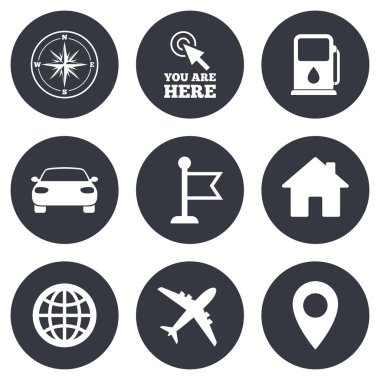 Navigasyon, gps simgeleri.