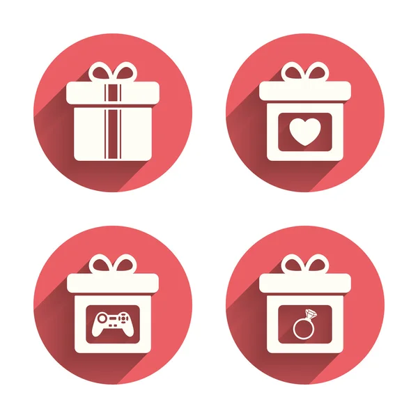 Gift box sign icons — Stock Vector