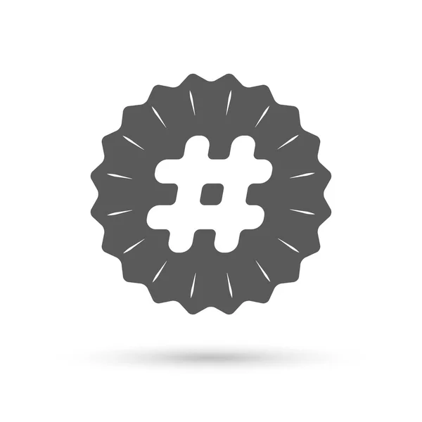 Hashtag signo icono. — Vector de stock