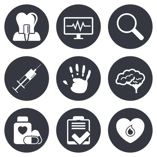 Médecine, santé médicale et icônes de diagnostic . — Image vectorielle