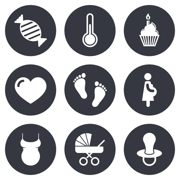 Regnancy, maternity and baby care icons . — стоковый вектор