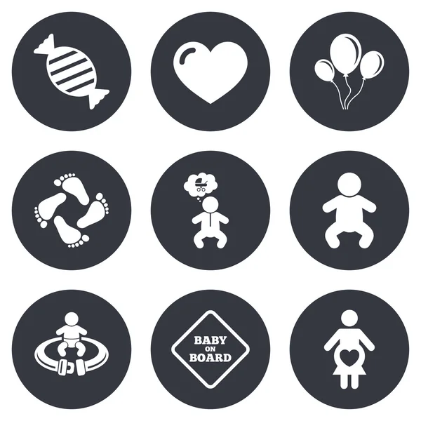 Regnancy, maternity and baby care icons . — стоковый вектор