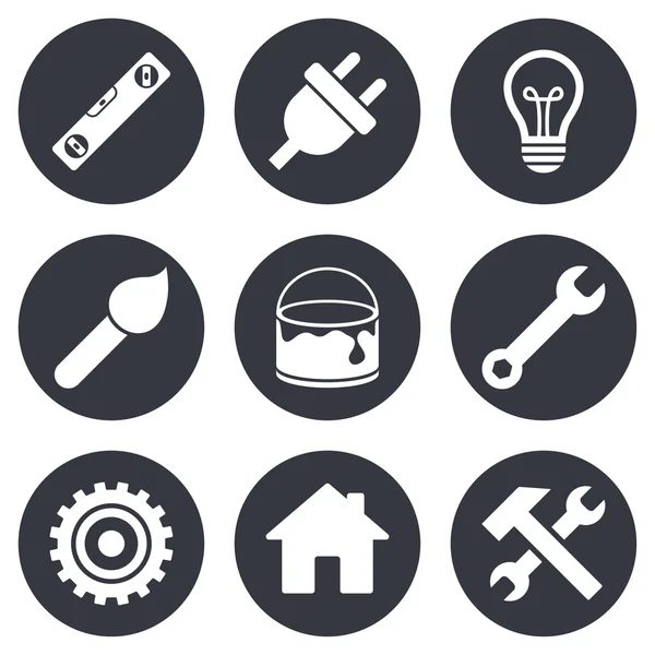 Réparation, icônes de construction . — Image vectorielle