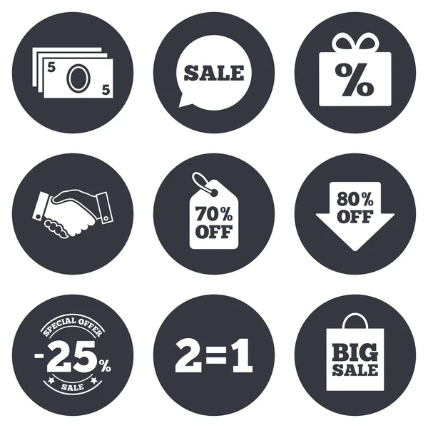 Sale discounts icons — Stock Vector