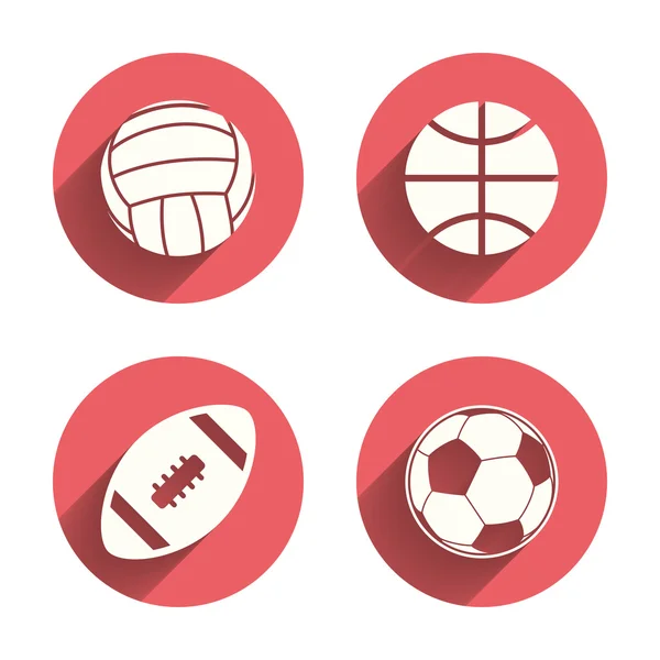 Sport bollar. Volleyboll, basket, fotboll. — Stock vektor