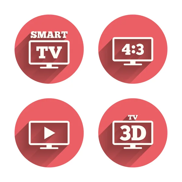 Ícones de modo Smart TV — Vetor de Stock