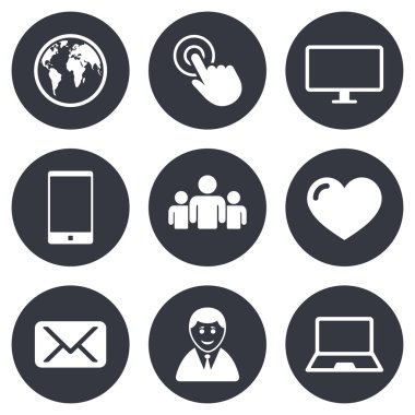 Web, mobil cihazlar simgeler.