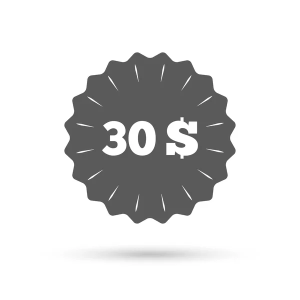 30 Dollars icône signe . — Image vectorielle