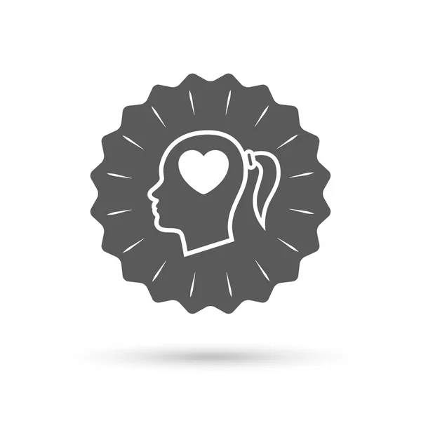 Head with heart sign — Stock Vector