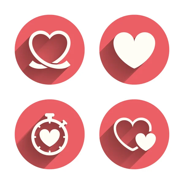 Heart ribbon icons — Stock Vector