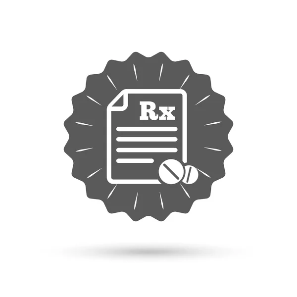 Prescripción médica Signo Rx — Vector de stock