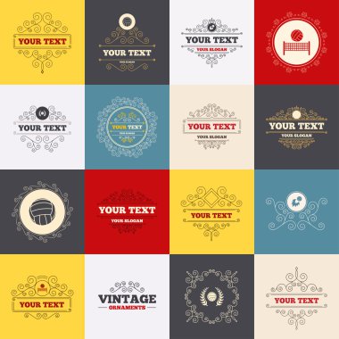 Voleybol ve net simgeler.