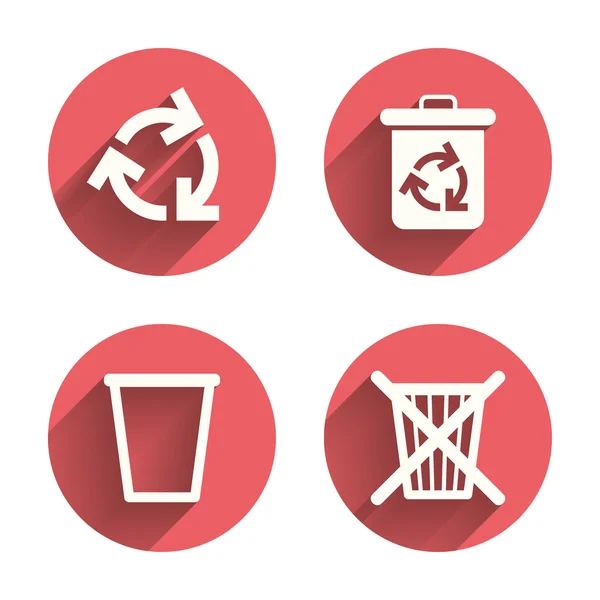 Recycle bin pictogrammen. — Stockvector