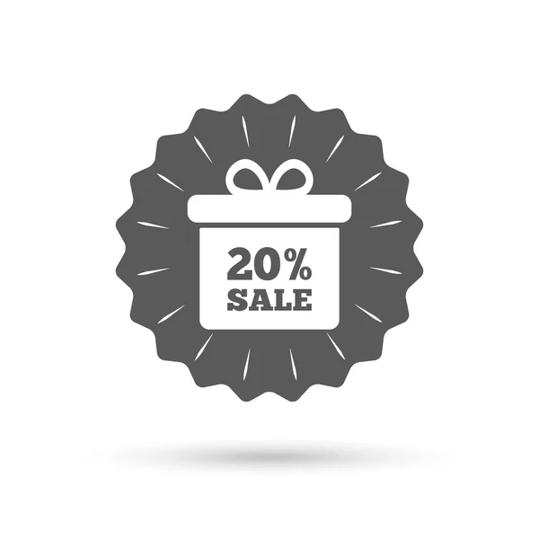 20 percent sale gift box — Stock Vector