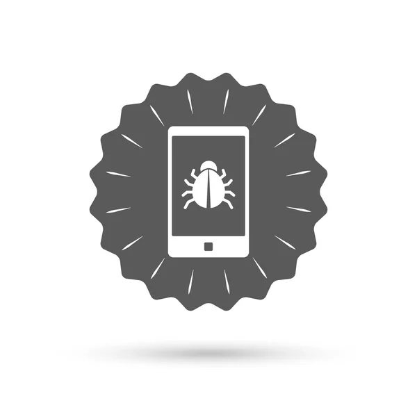 Smartphone virus segno icona . — Vettoriale Stock