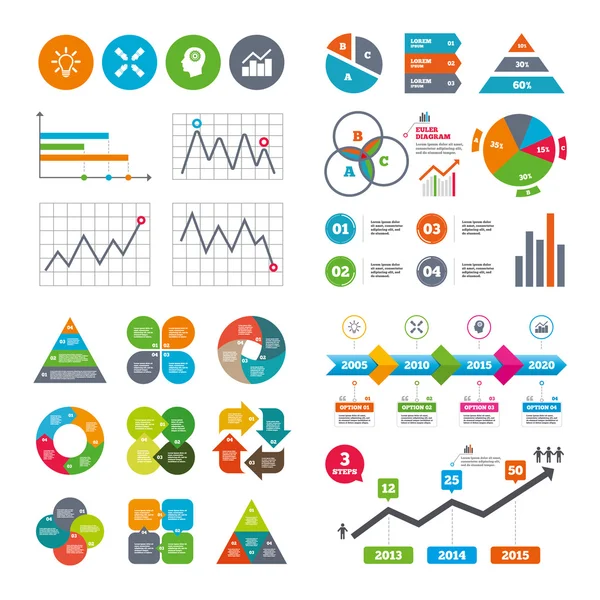 Idea de lámpara. Diagrama gráfico gráfico . — Vector de stock