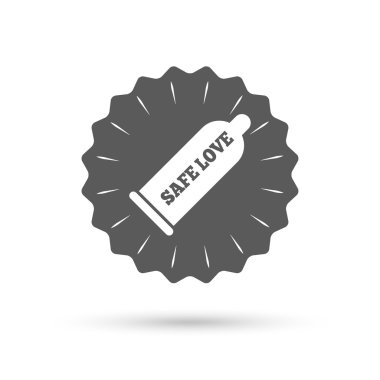 Prezervatif güvenli seks işareti simgesi.