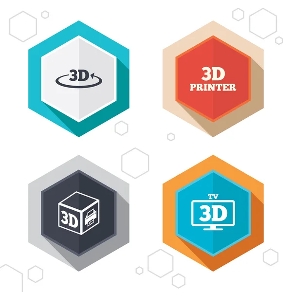 3D-technologie iconen. — Stockvector