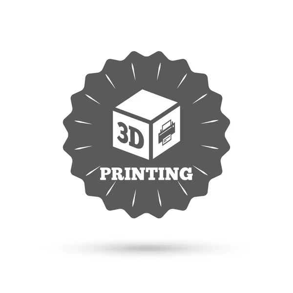 3D Print sign icon — Stock Vector