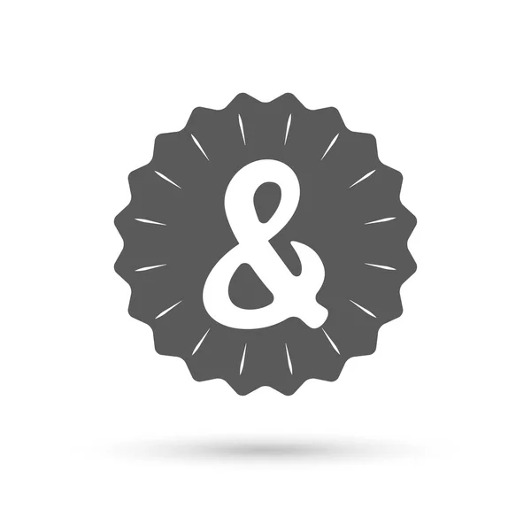 Ampersand signo icono — Vector de stock