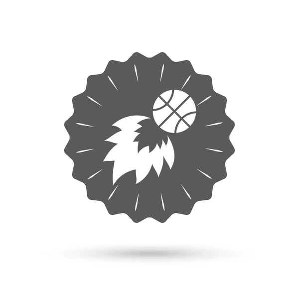 Basketball fireball sign icon. — Stock Vector