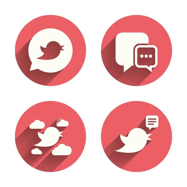 Birds icons. Social media — Stock Vector