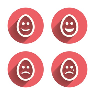Eggs happy and sad faces