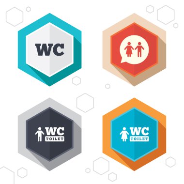 WC tuvalet simgeler. Beyler ve bayanlar odası.