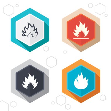 Yangın alev simgeler. Isı işaretleri.