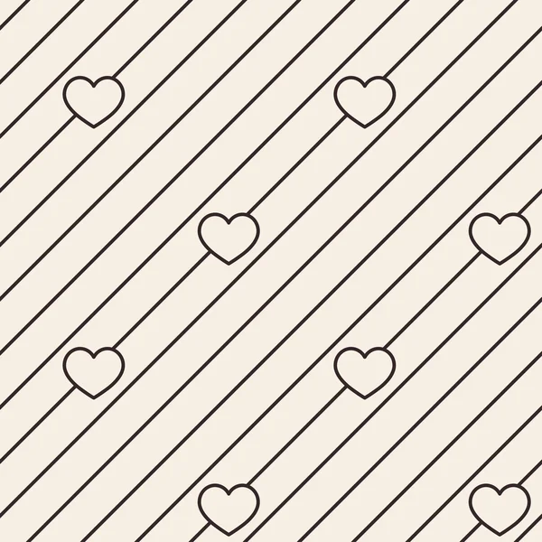 Hearts stripped geometric seamless pattern. — Stock Vector