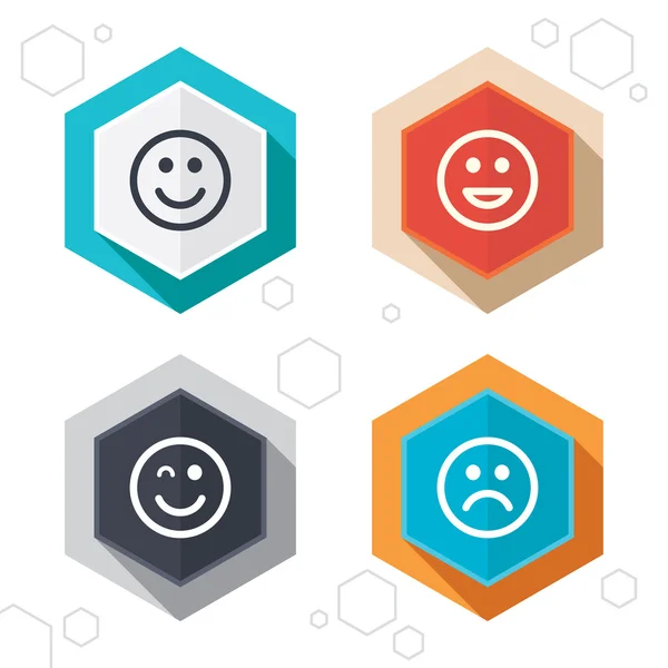 Smile icons. Happy, sad — Stock Vector