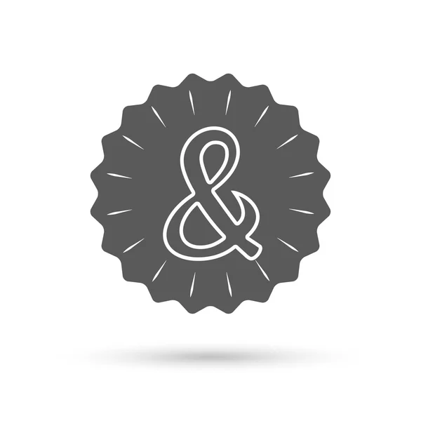 Ampersand signo icono. Operador lógico Y . — Vector de stock