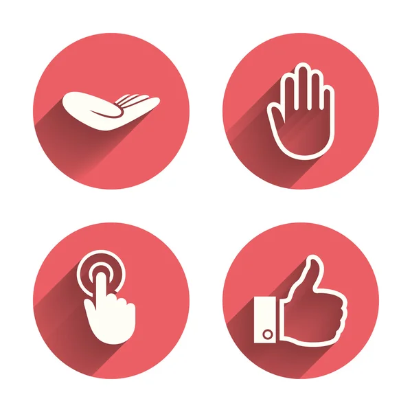 Hand icons. Like thumb up — Stock Vector